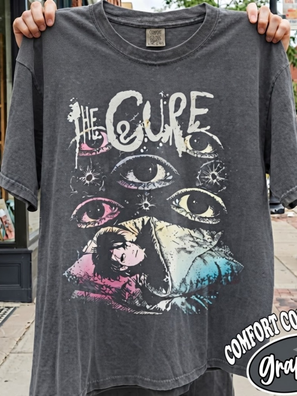 Comfort Colors Pepper The Cure Graphic Tee with Pastel Accents